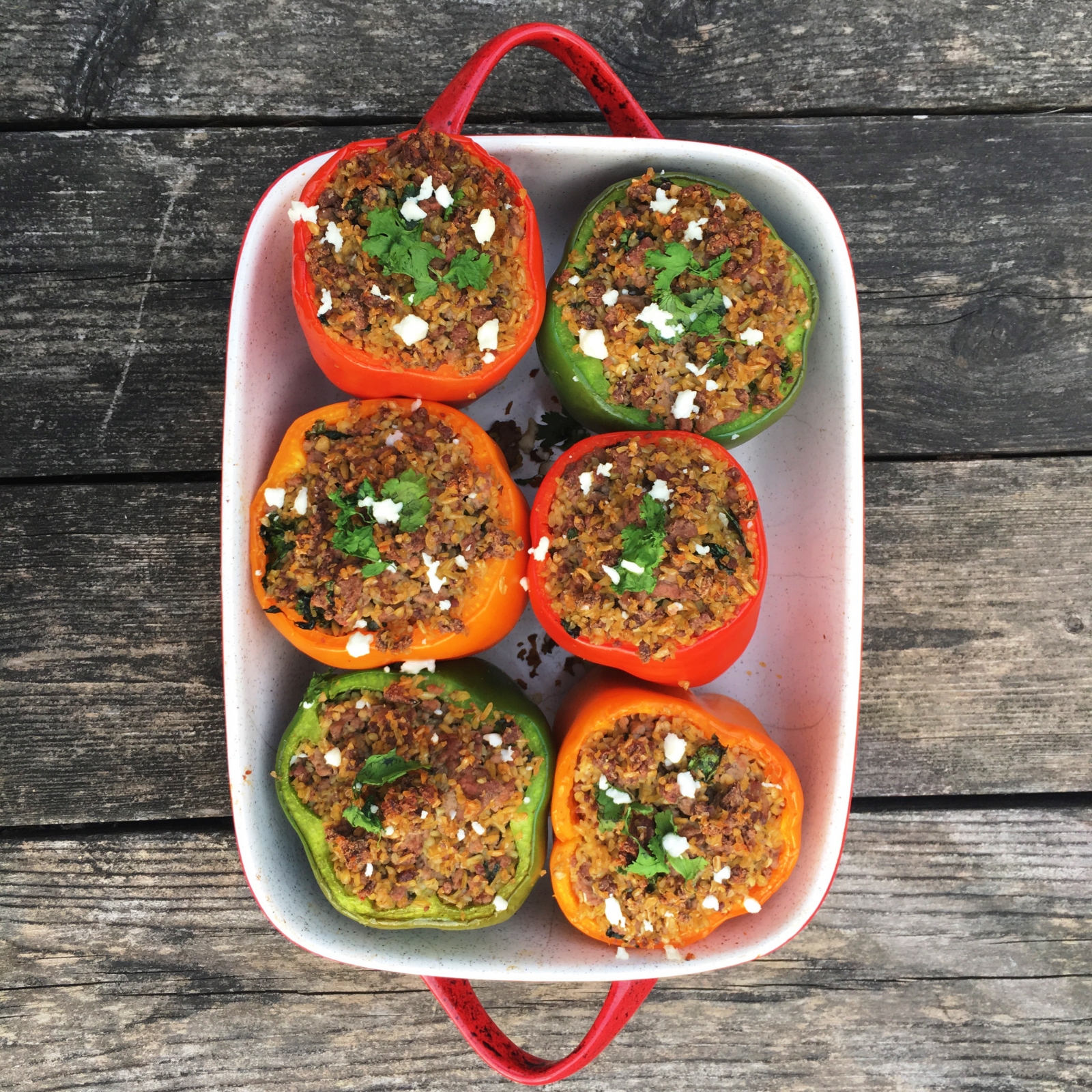 Turkey and Freekeh Stuffed Peppers