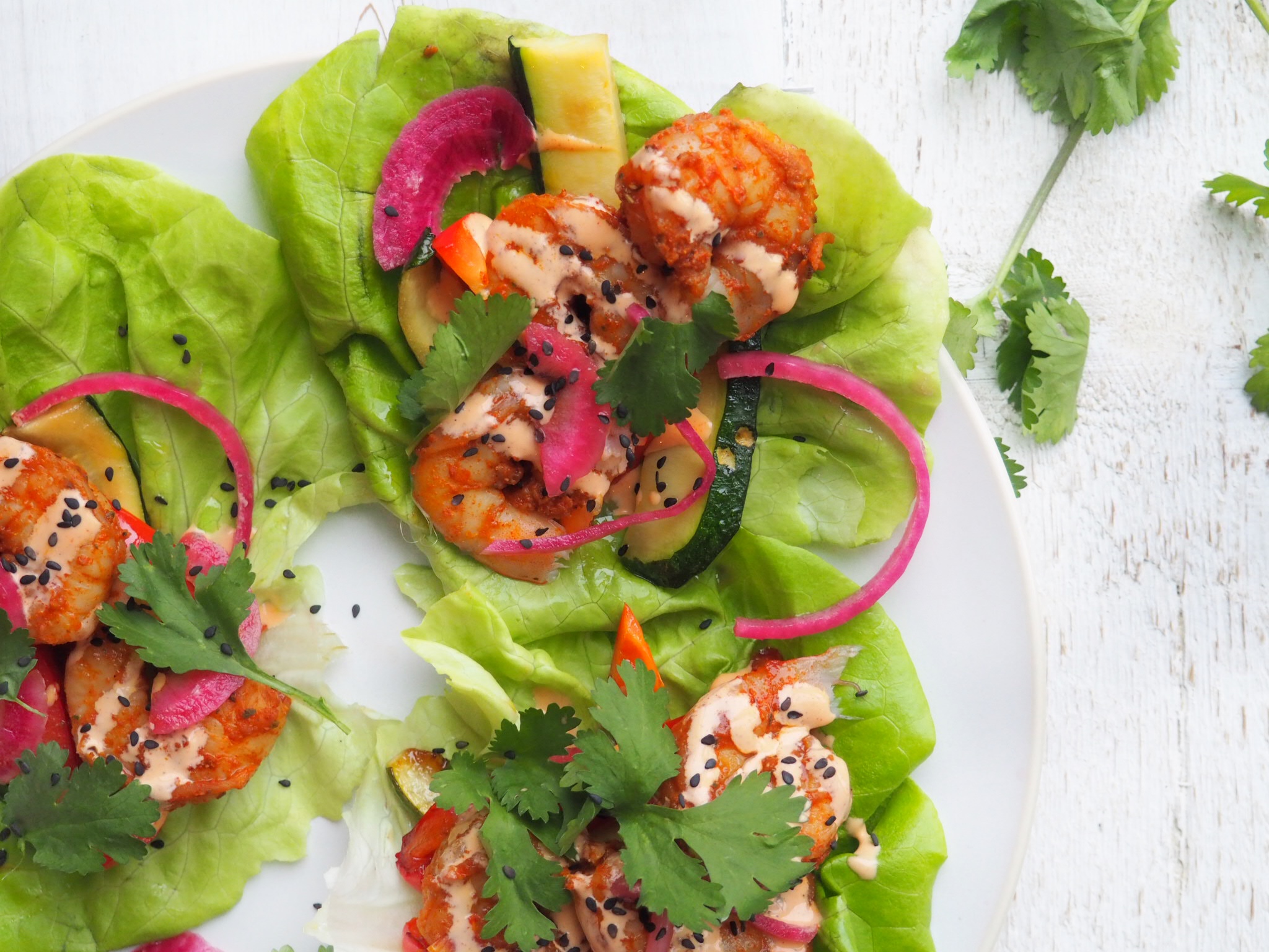 Zesty Shrimp Lettuce Tacos