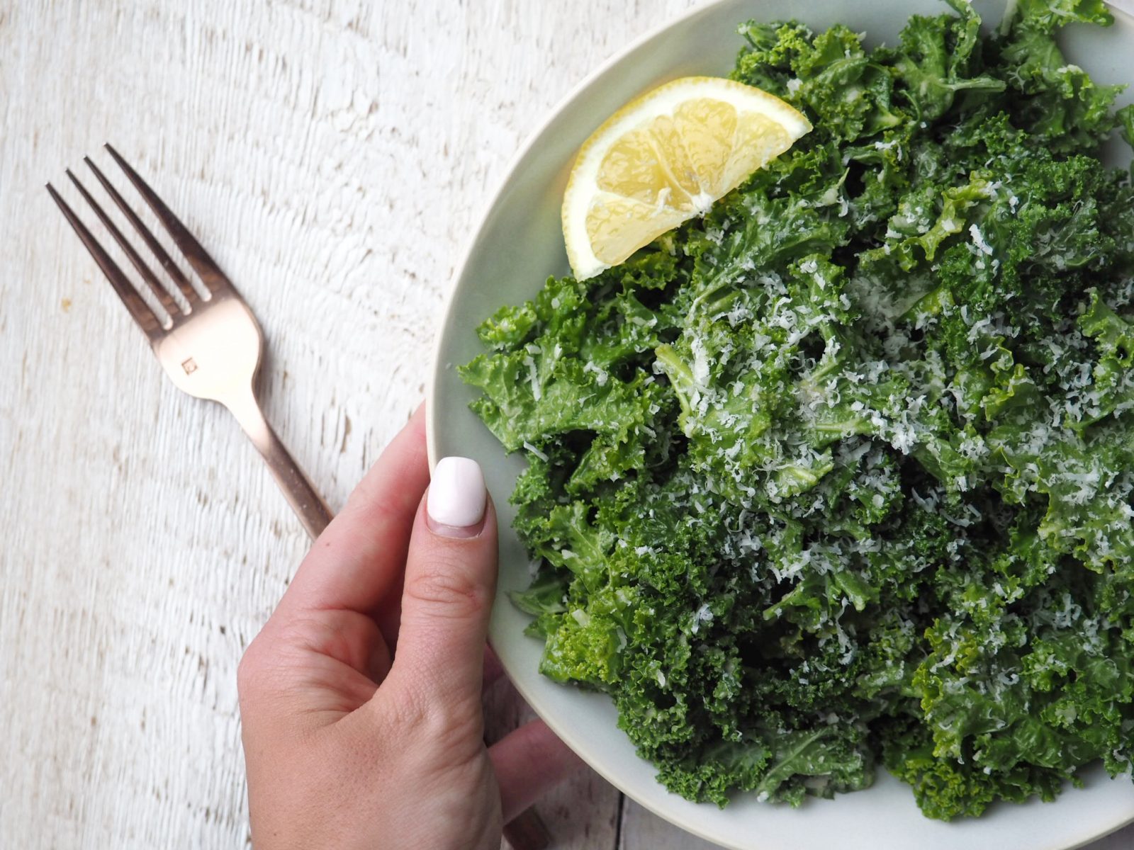 Kale Caesar Salad with Tahini Dressing